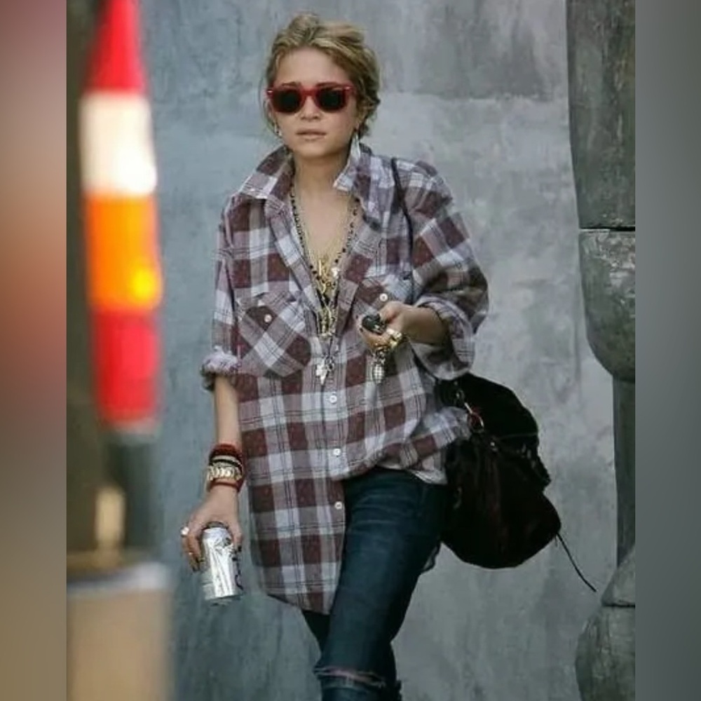 Plaid WindRiver Button-Down Flannel Shirt in Mustard, Red & Black